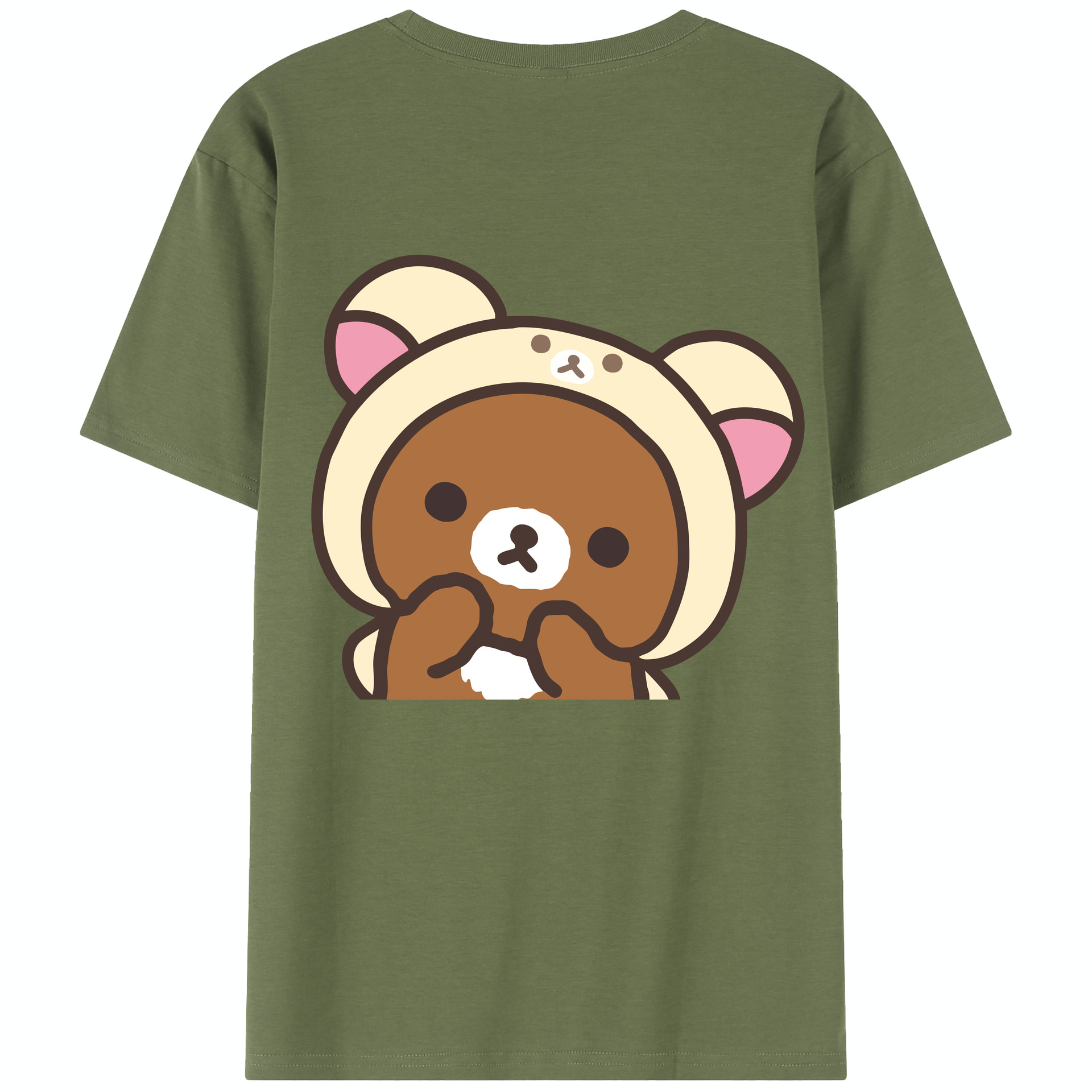 （画像用） リラックマ リラックマ キイロイトリ Rilakkuma Korilakkuma Kiiroitori 綿100％半袖Tシャツ（背面プリント）